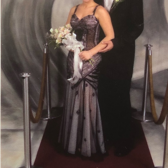 Tiffany's prom gown, homecoming dress silver black - Picture 8 of 8